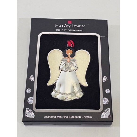 Harvey Lewis Other - ALK Harvey Lewis Holiday Ornament Guardian Angel Crystal & Metal Christmas Decor